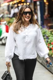 Kelly Brook in White Blouse and Black Trousers - London 09/09/2020