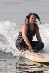 Leighton Meester - Surfing in Malibu 09/17/2020