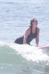 Leighton Meester - Surfing With Her Husband in Malibu 09/23/2020