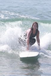 Leighton Meester - Surfing With Her Husband in Malibu 09/23/2020