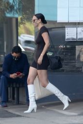 Rumer Willis in a Black Skin-Tight Outfit and White Boots - Shopping in LA 09/04/2020