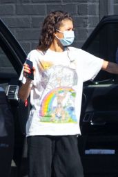 Zendaya in Casual Outfit - Arrives at a Studio in LA 09/24/2020
