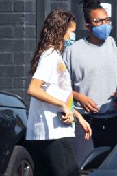 Zendaya in Casual Outfit - Arrives at a Studio in LA 09/24/2020