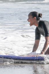 Zoe Saldana - Surf Session in Malibu 09/20/2020
