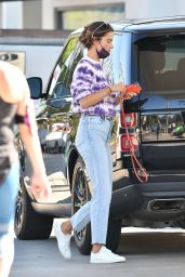 Alessandra Ambrosio at a Gas Station in Brentwood 10/29/2020
