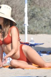 Alessandra Ambrosio in a Bikini at a Beach in Santa Monica 10/17/2020