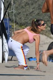 Alessandra Ambrosio - Plays Beach Volleyball 10/24/2020