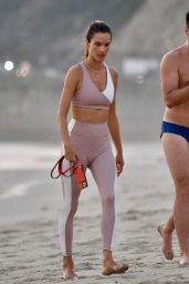 Alessandra Ambrosio - Volleyball Practice at the Beach in Santa Monica 10/02/2020