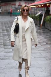 Amanda Holden Looks Stylish in a Cream Dress and Coat - London 10/07/2020