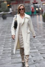 Amanda Holden Looks Stylish in a Cream Dress and Coat - London 10/07/2020