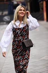 Ashley Roberts in a Printed Dress and Shirt - London 10/12/2020