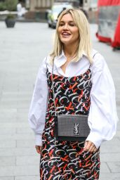 Ashley Roberts in a Printed Dress and Shirt - London 10/12/2020