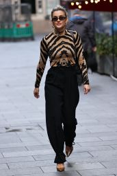 Ashley Roberts in a Tiger Print Top - London 10/13/2020