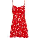 Bec + Bridge White Daisy Red Printed Silk Mini Dress