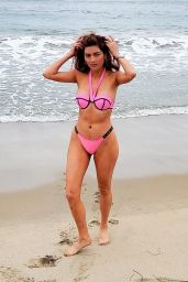 Blanca Blanco in a Pink Bikini at the Beach in Malibu 10/25/2020