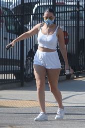 Charli XCX in a Crop Top and Shorts - LA 10/18/2020