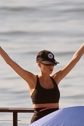 Charlotte McKinney - Exercising at The Beach in LA 10/12/2020
