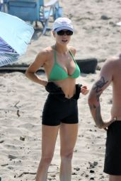  Charlotte McKinney in a Bikini Top - Beach in LA 10/05/2020