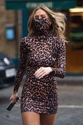 Delilah Hamlin in Leopard Print Mask Dress - London 10/13/2020