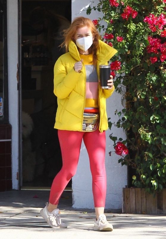 Isla Fisher in a Pink Leggings in Studio City 10/28/2020