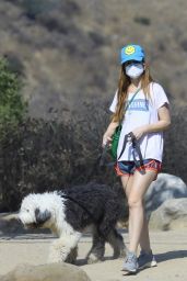 Isla Fisher Leggy in Shorts - Hiking With With Her Dog in LA 10/04/2020