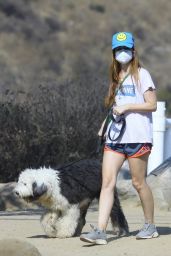 Isla Fisher Leggy in Shorts - Hiking With With Her Dog in LA 10/04/2020