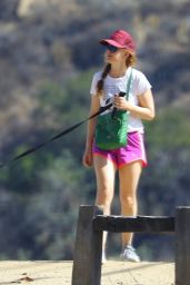Isla Fisher Leggy in Shorts - Walking Her Dog in LA 09/30/2020