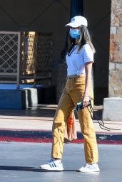 Jamie Chung in a Colored Jeans and a White T-Shirt - LA 10/28/2020