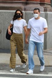 Katie Holmes and Emilio Vitolo Jr. - Riding the Downtown Subway Train in Manhattan 10/01/2020
