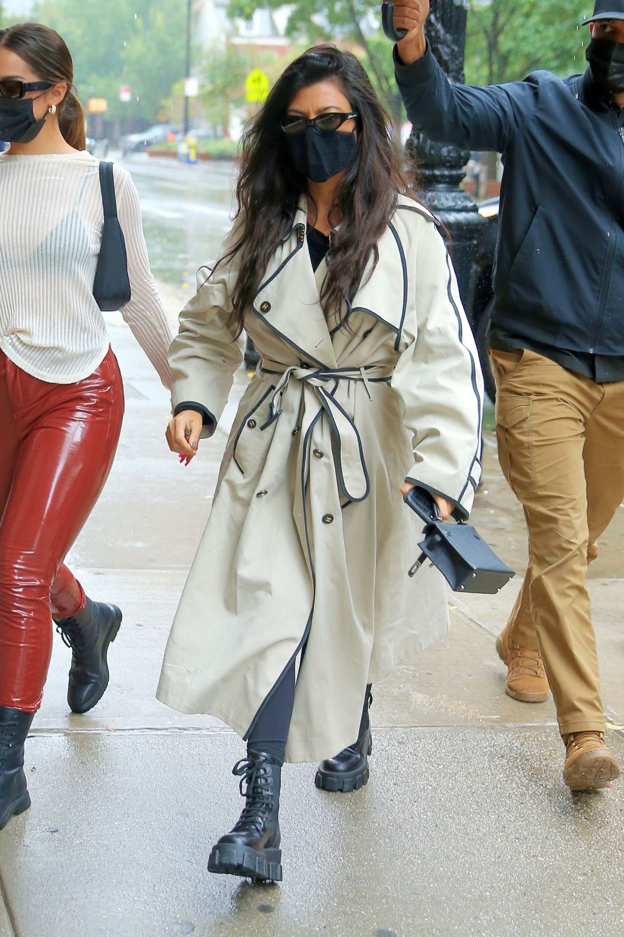 Kourtney Kardashian Wears Trench Coat With Addison Rae In New York ...