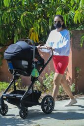 Lea Michele - Takes Her Baby Out for a Walk in Santa Monica 10/07/2020