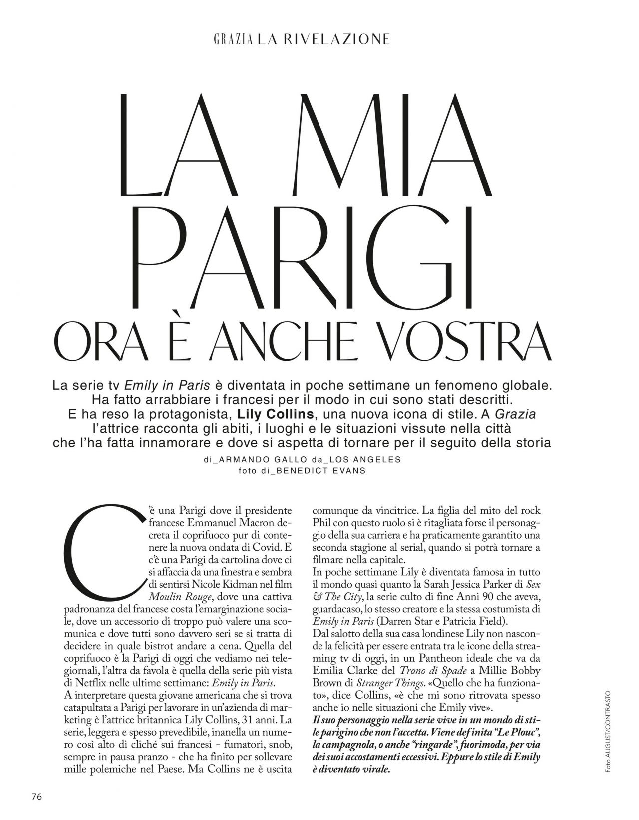 Lily Collins - Grazia Magazine Italy October 2020 Issue • CelebMafia