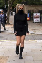 Lottie Moss in a Little Black Mask Dress - London 10/13/2020