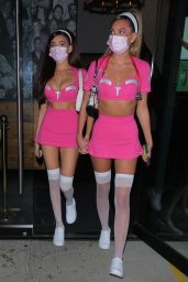 Madison Beer in a pink Trauma Halloween Costume at Catch in West Hollywood 10/30/2020