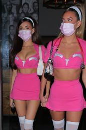 Madison Beer in a pink Trauma Halloween Costume at Catch in West Hollywood 10/30/2020