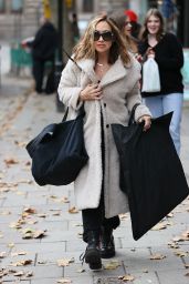 Myleene Klass in Wool Coat Out in London 10/20/2020