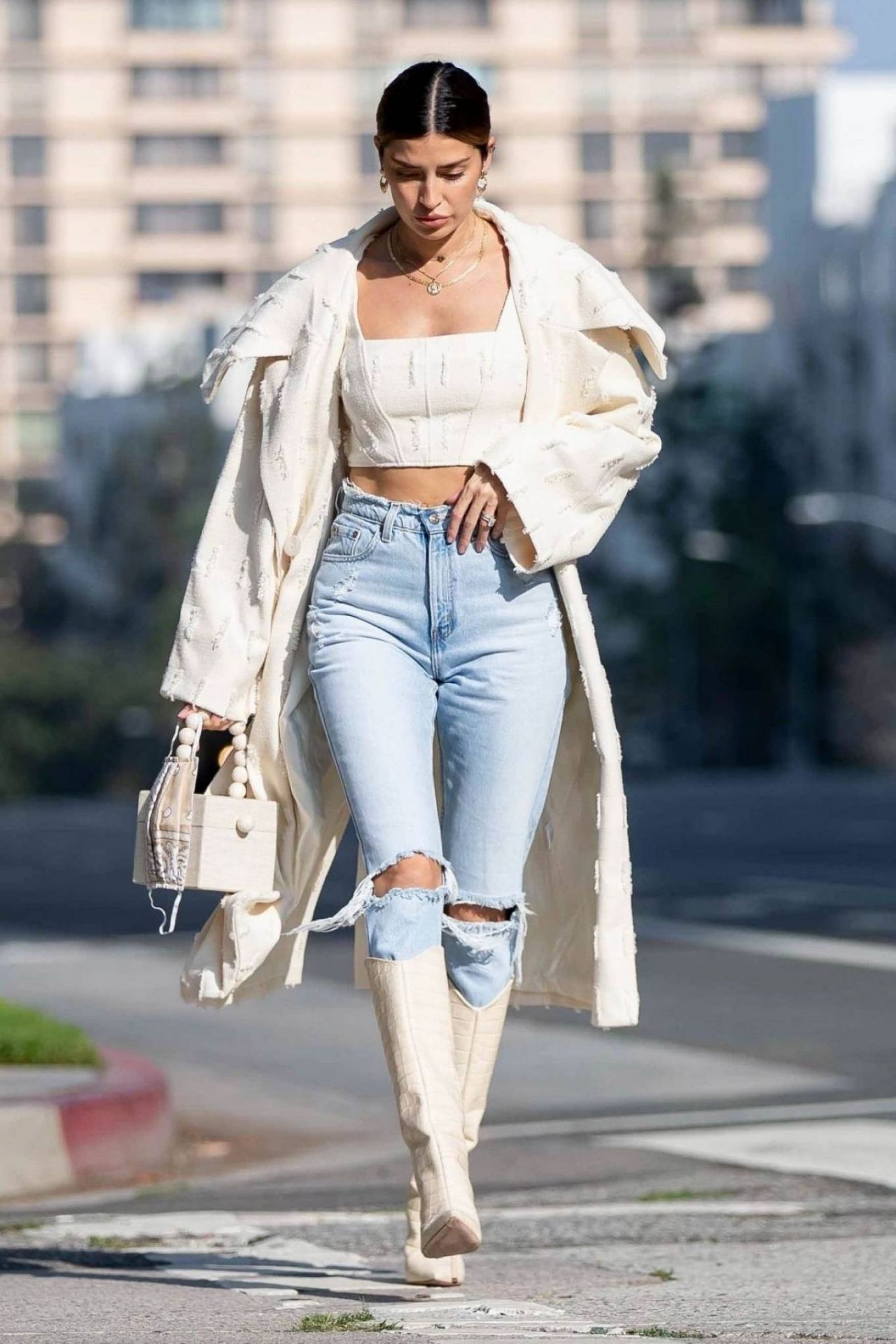 Nicole Williams in Ripped Jeans and Crop Top - LA 10/27/2020 • CelebMafia