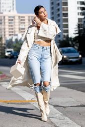 Nicole Williams in Ripped Jeans and Crop Top - LA 10/27/2020