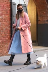 Olivia Palermo in a Pink Coat - Brooklyn 10/14/2020
