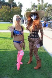 Phoebe Price - Meets Angelique "Frenchy" Morgan at the Trump Rally in Beverly Hills 10/03/2020