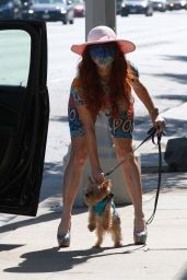 Phoebe Price - Walking Her Dog in LA 10/16/2020