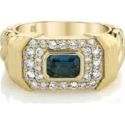 Ruby Stella 14K Yellow Gold Diamond Blue Topaz Link Ring