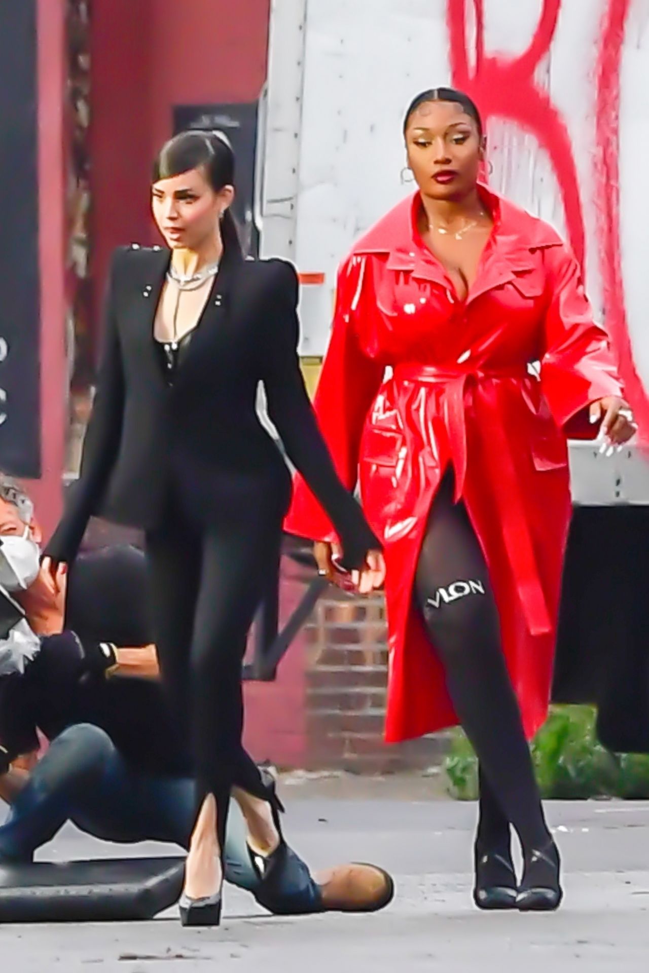 Sofia Carson and Megan Thee Stallion - Shooting for Revlon in NY 10/01