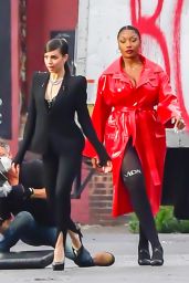 Sofia Carson and Megan Thee Stallion - Shooting for Revlon in NY 10/01/2020