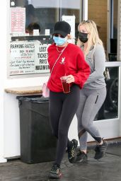 Sofia Richie in Tigts and Red Sweatshirt - Beverly Hills 10/27/2020