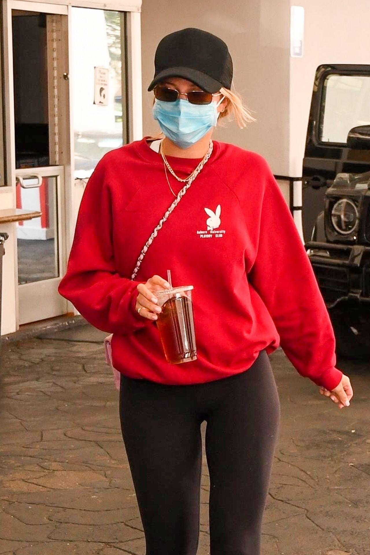 Sofia Richie in Tigts and Red Sweatshirt - Beverly Hills 10/27/2020 ...