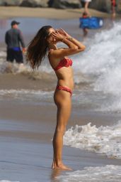 Alessandra Ambrosio in a Red Bikini 11/07/2020