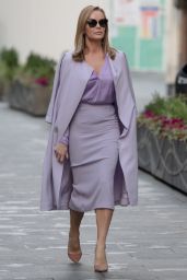 Amanda Holden in Lilac Pencil Skirt, Shirt and Coat - London 11/26/2020