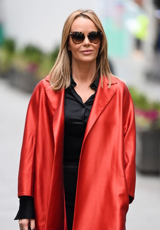Amanda Holden Wearing Marina Rinaldi Duster Coat - London 11/30/2020