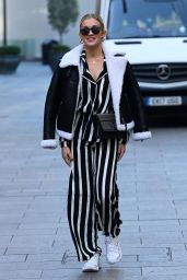 Ashley Roberts in Striped Trousers Out in London 11/23/2020